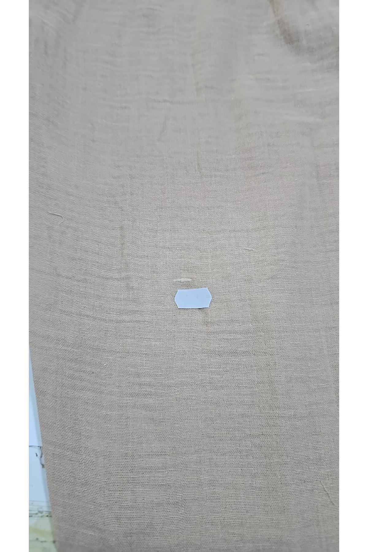 D-59022 Büyük Beden Paçası Yarım Lastikli Müslin Pantolon - Bej