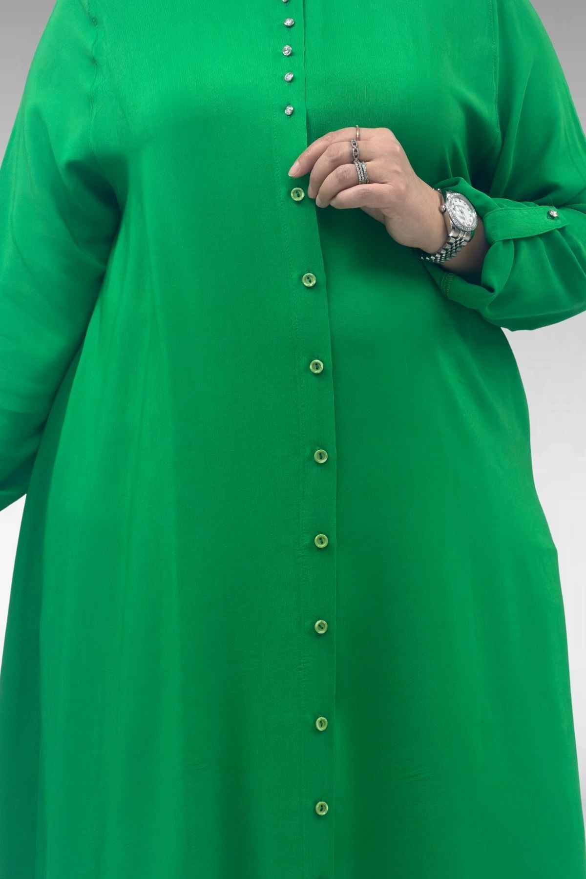 68039 Büyük Beden Hakim Yaka Maroken Gömlek - Benetton