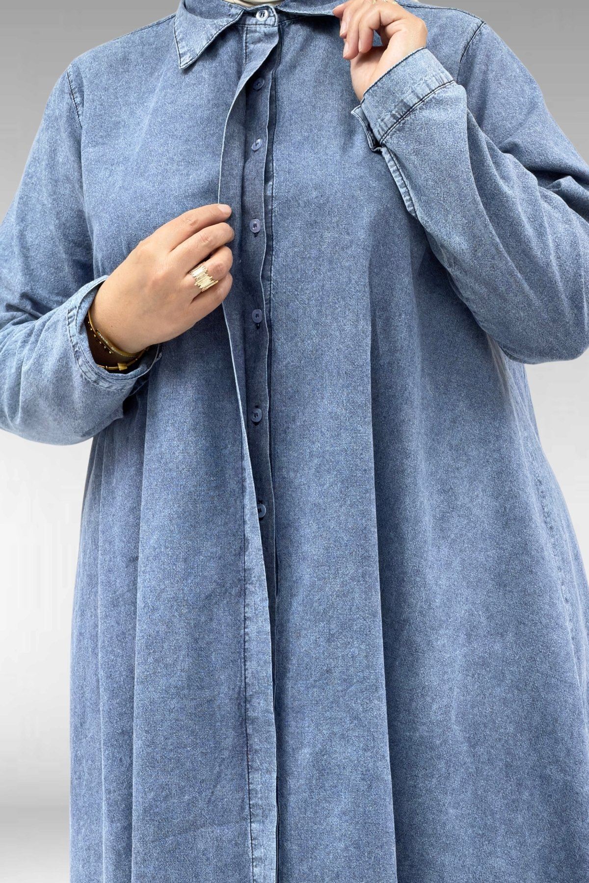 47008 Large Size Lyocell Tassel Trousers Suit-Blue