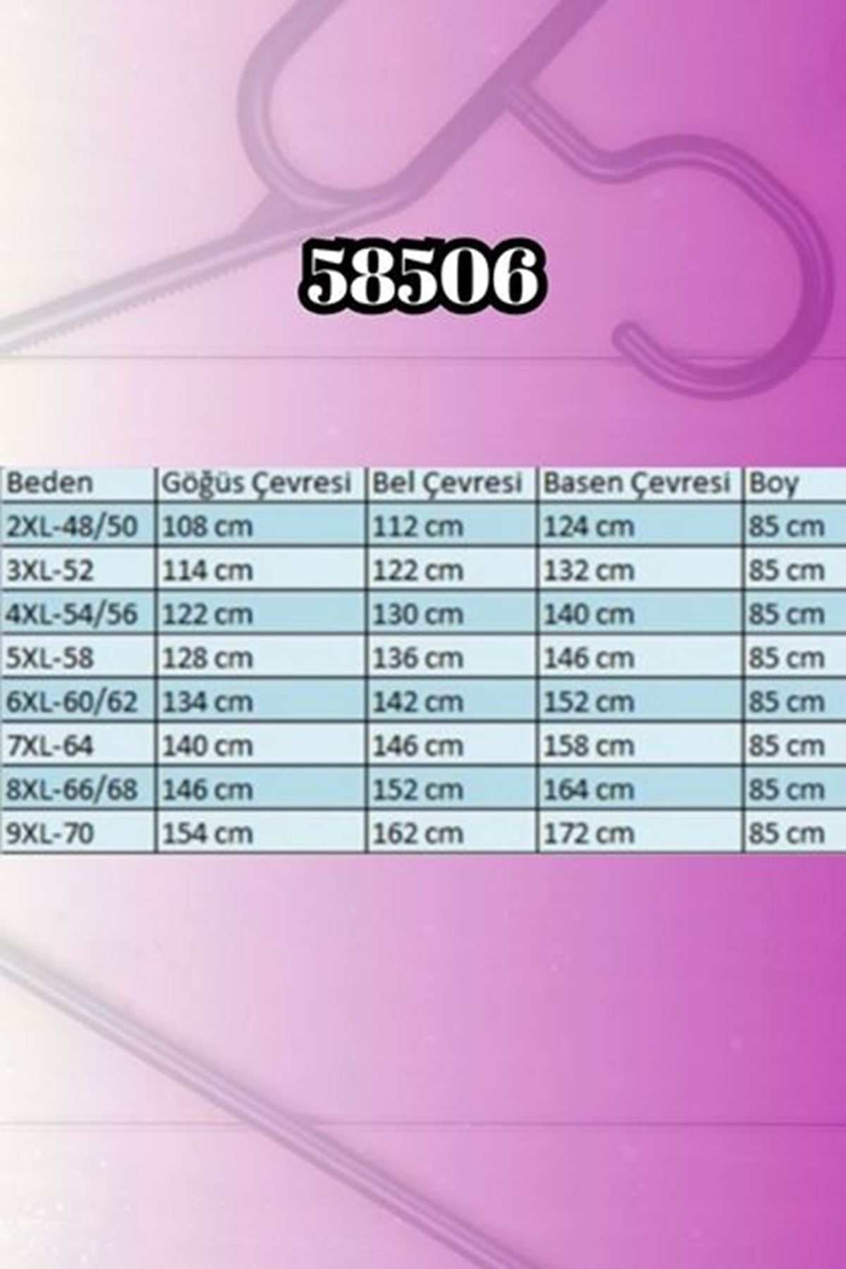 T-58506 Büyük Beden Taş Baskılı Penye İçlik - Siyah