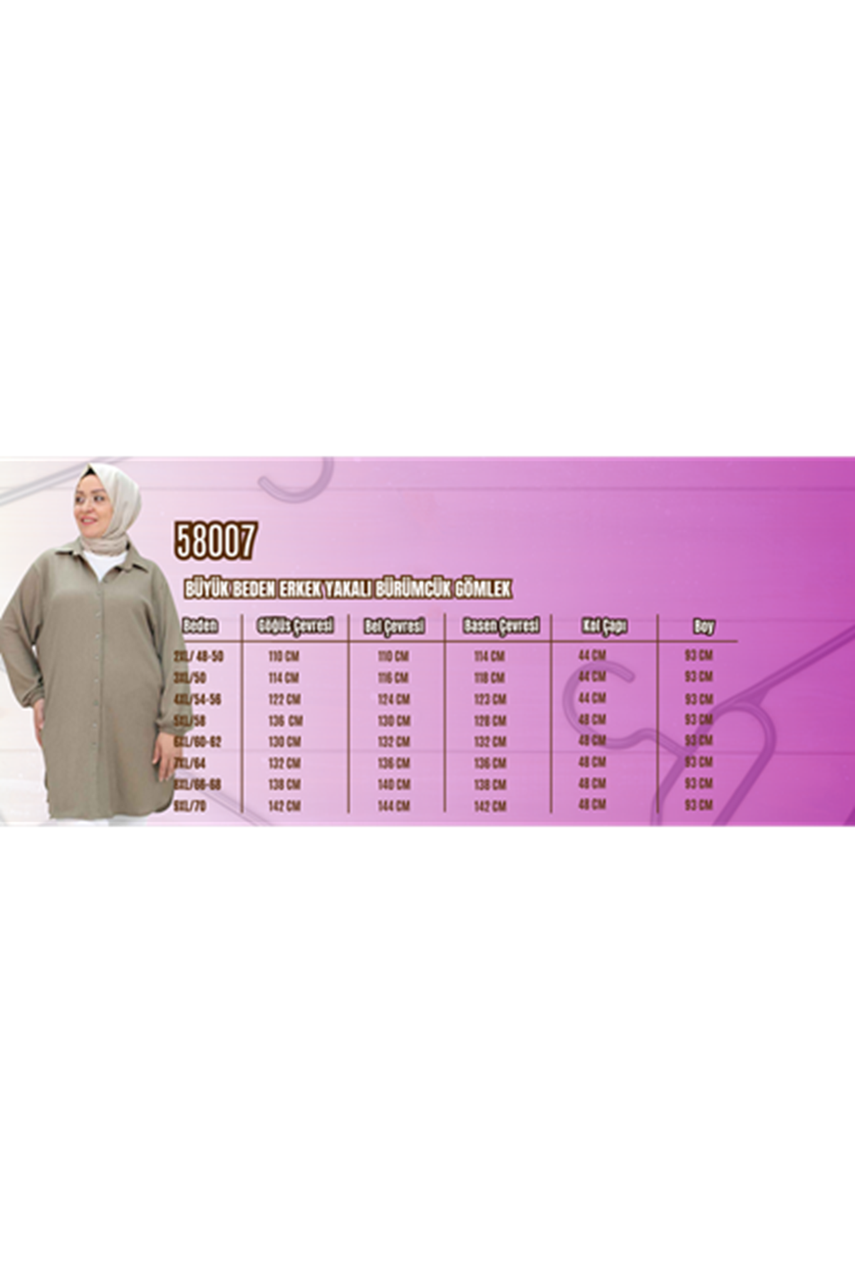 T-58007 Büyük Beden Erkek Yakalı Bürümcük Gömlek - Siyah