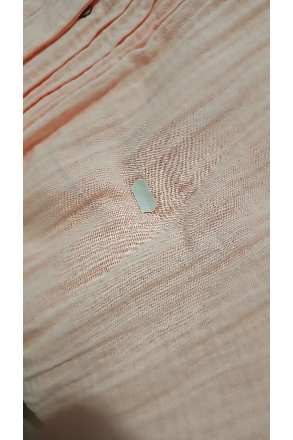 D-68022 Büyük Beden Boydan Pile Detaylı Müslin Gömlek - Toz Pembe  