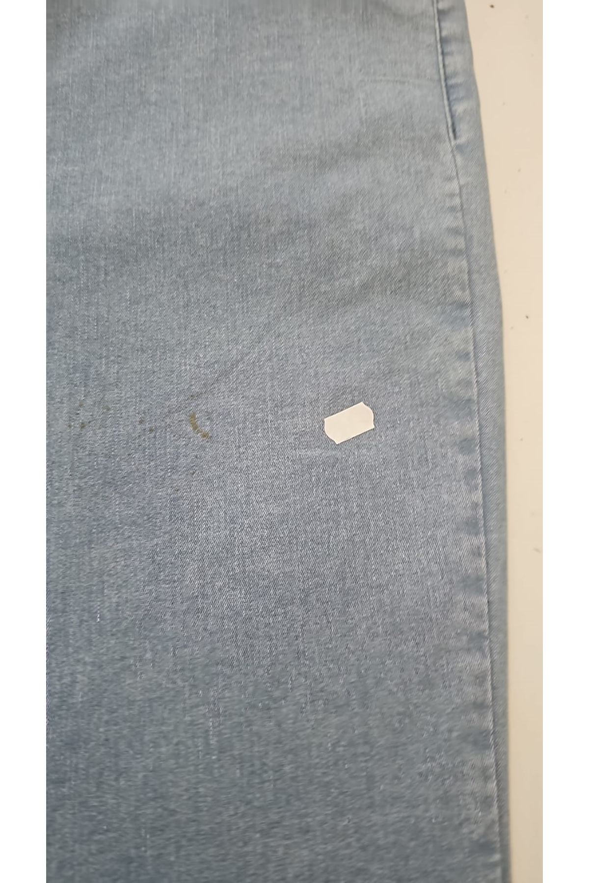 D-9137-22 Büyük Beden İspanyol Paça Kot Pantolon - Kar Yıkama Buz Mavi 