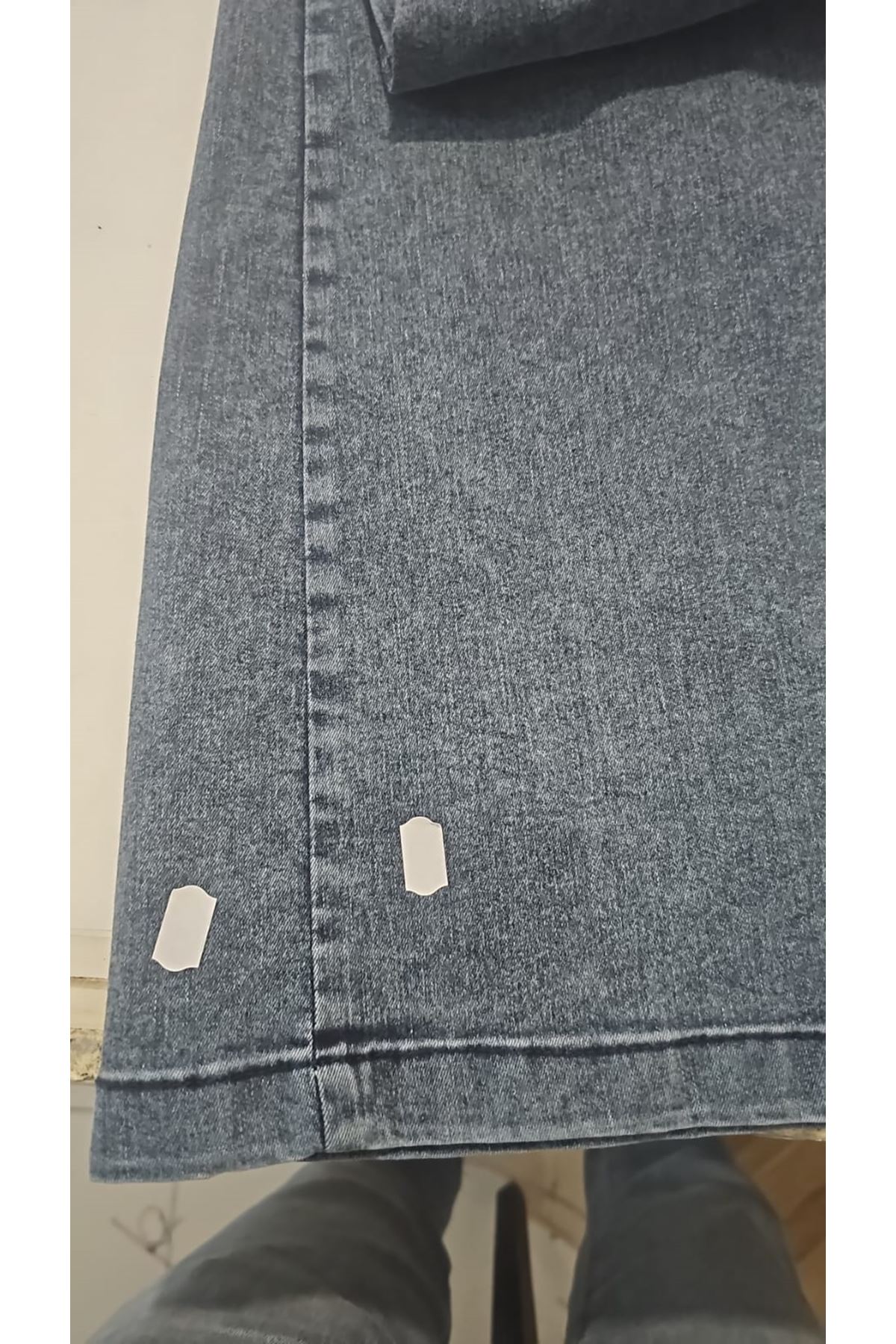 D-9137-22 Büyük Beden İspanyol Paça Kot Pantolon - Kar Yıkama Lacivert