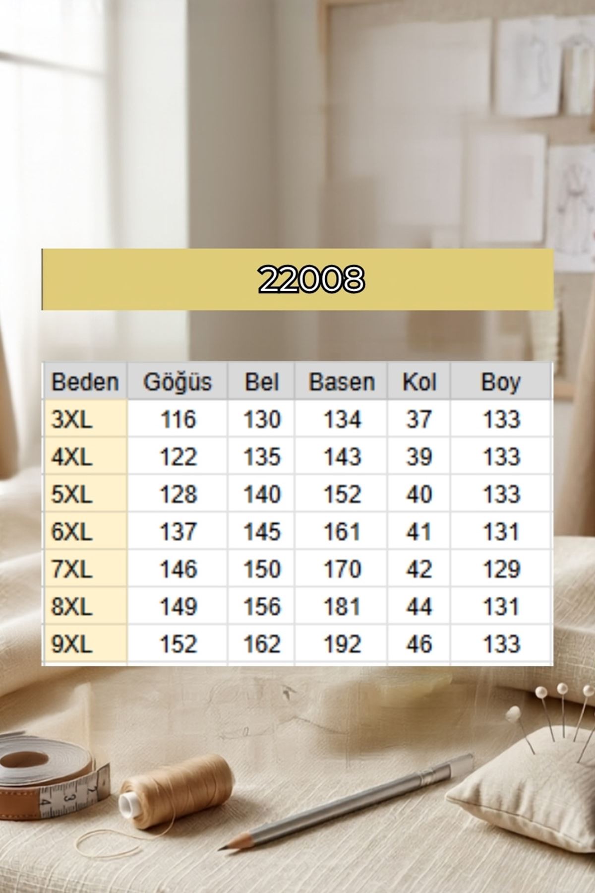 22008 Büyük Beden Kolu Lastikli Elbise - Vizon