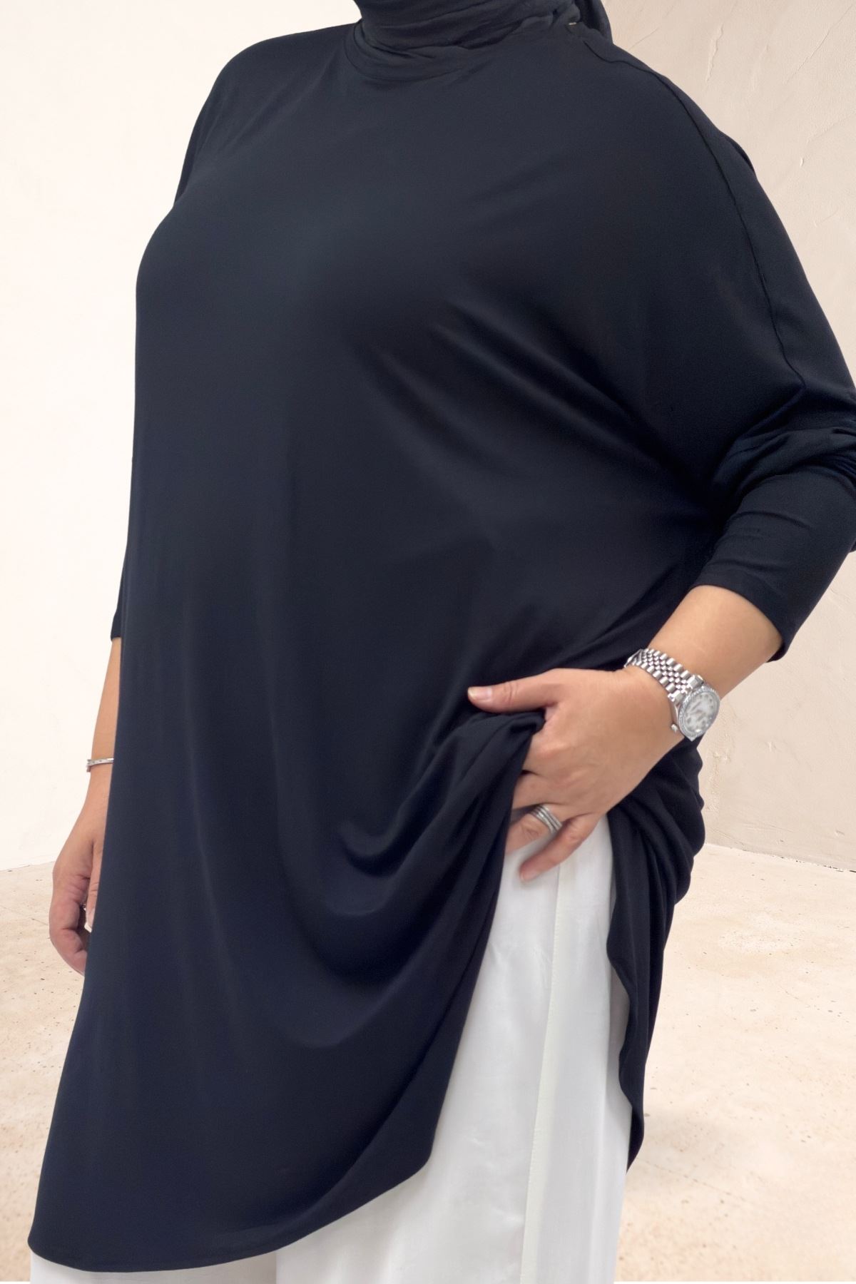 8180 تونيك بأزرار مقاس كبير -  لون القهوة 