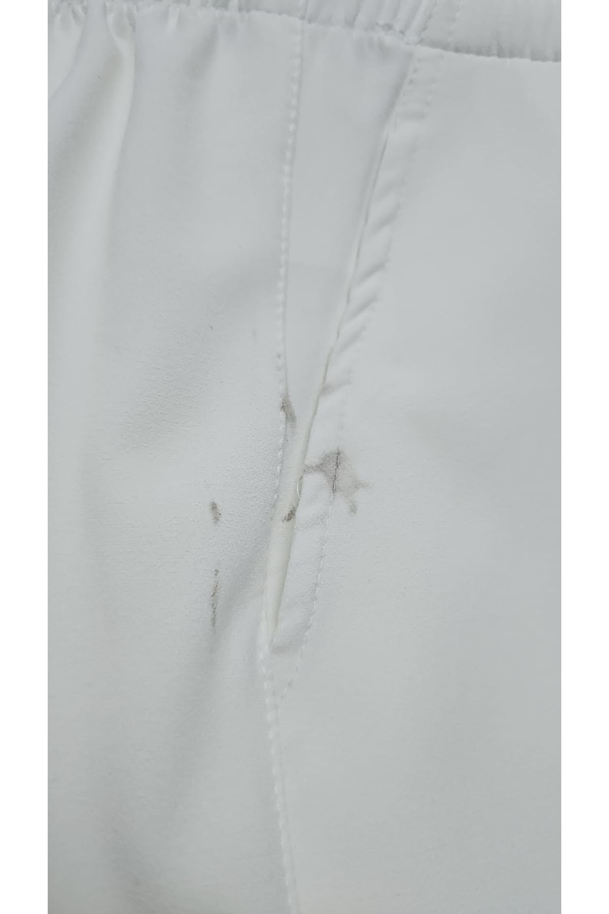 D-29019-1 Büyük Beden Beli Lastikli Bolpaça Pantolon - Ekru 