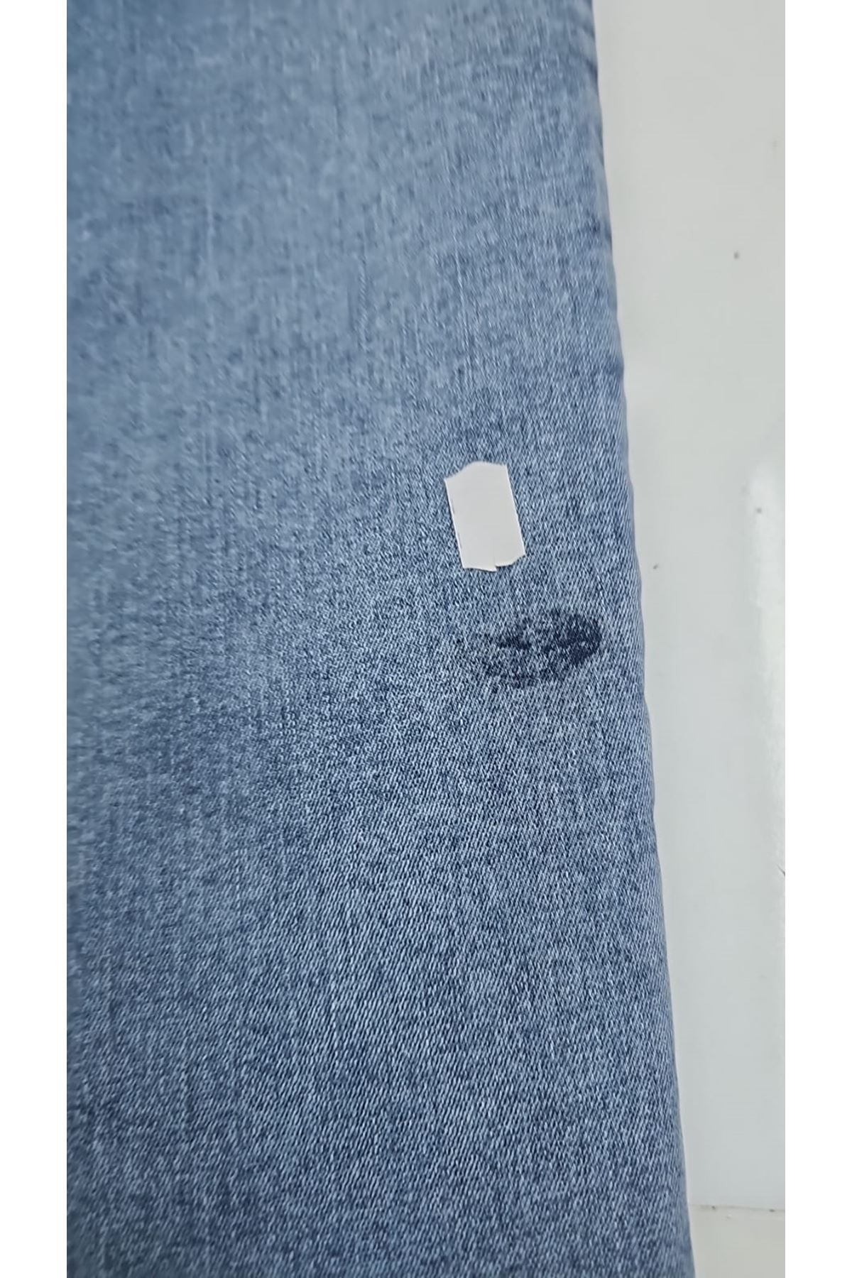 D-9182-10 Büyük Beden Bolpaça Beli Lastikli Kot Pantolon - Kar Yıkama Buz Mavi
