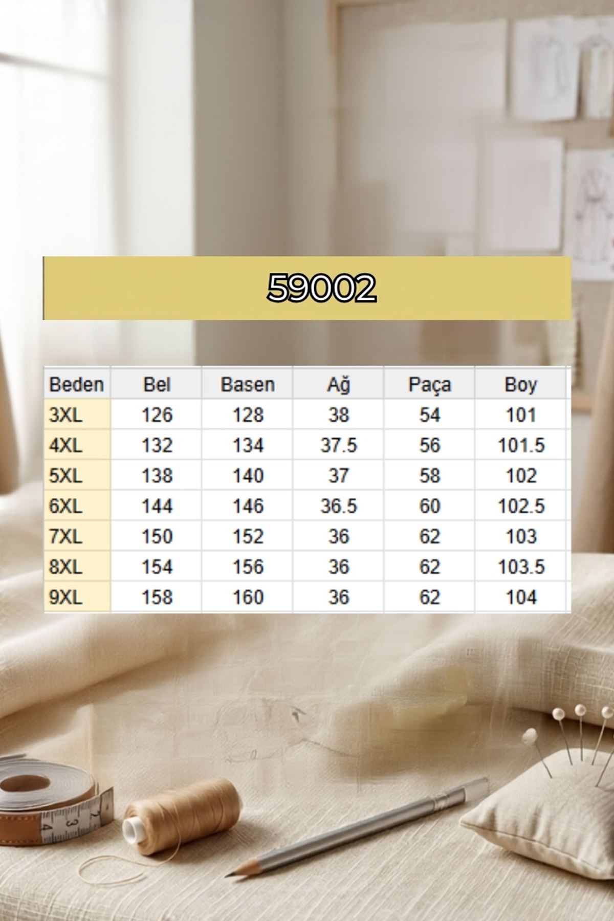 59002 Büyük Beden Pile Detaylı Penye Pantolon - İndigo