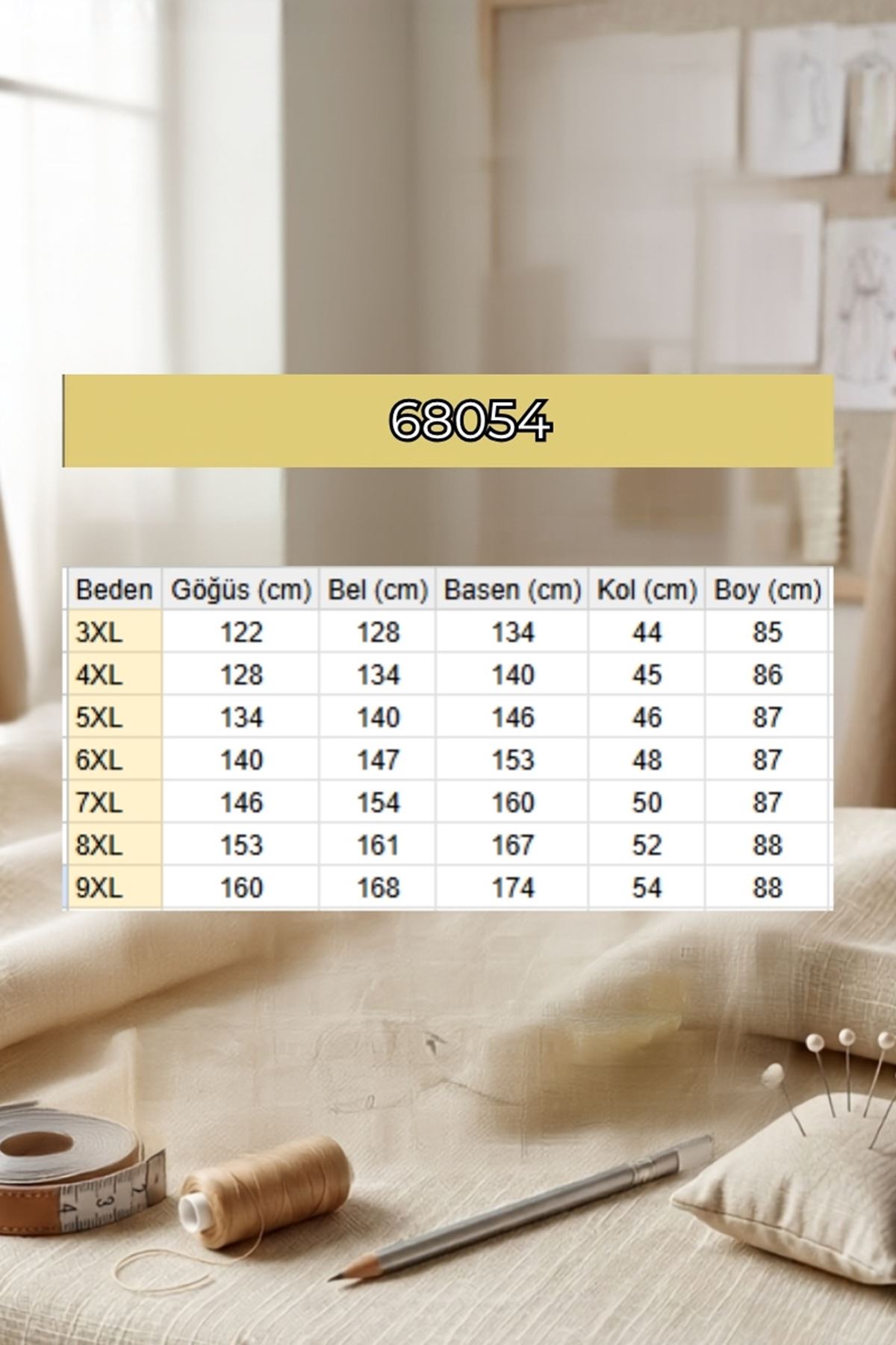68054 Büyük Beden Önü Baskılı Kendi Kumaşından Ribanalı Modal Tunik - İndigo