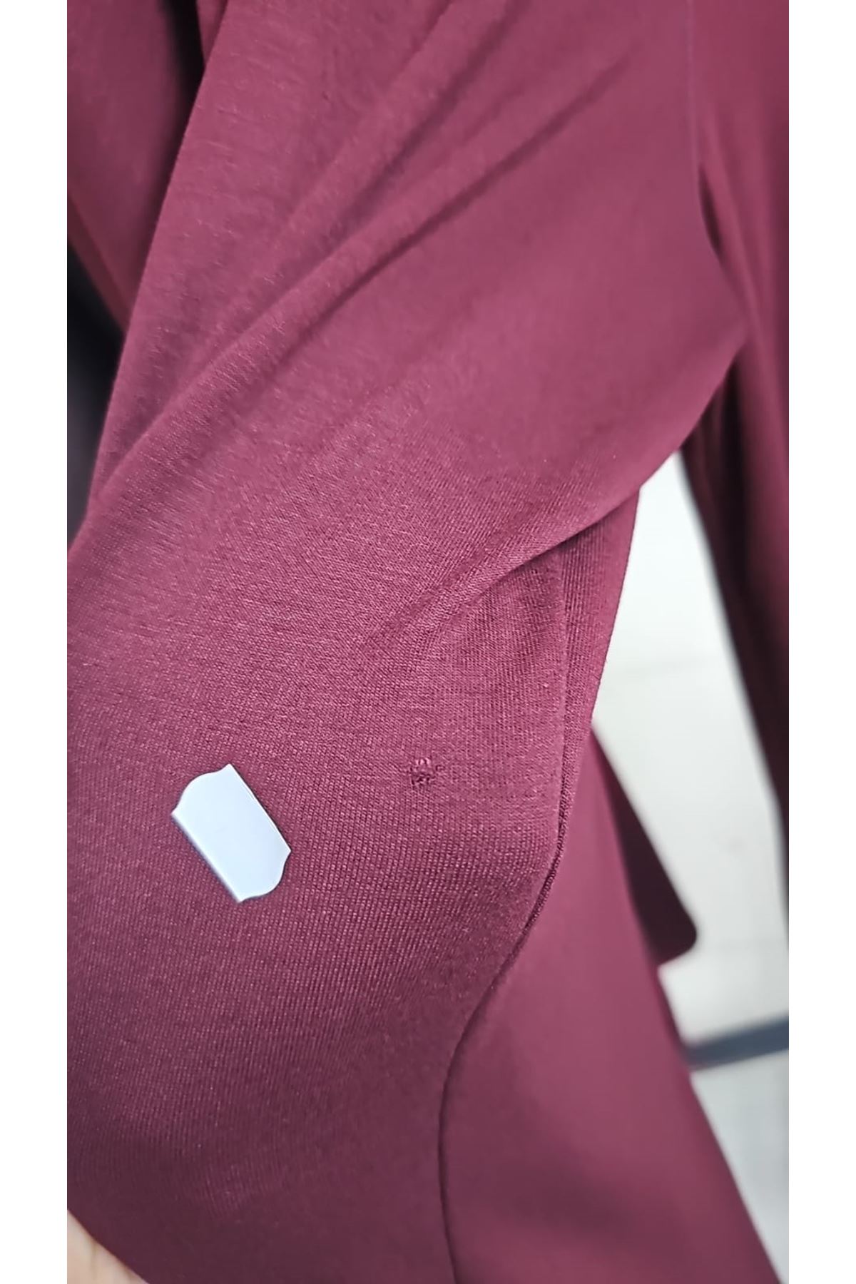 D-67067 Büyük Beden Tişört Pantolonlu Modal Takım - Bordo