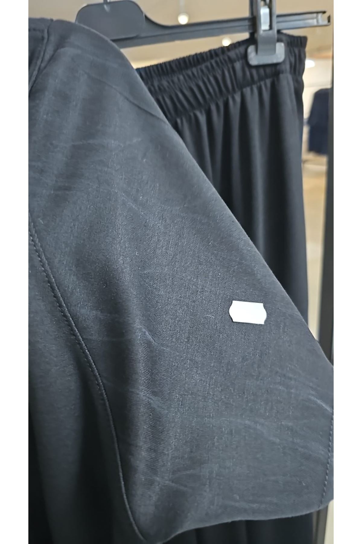 D-67067 Büyük Beden Tişört Pantolonlu Modal Takım - Siyah