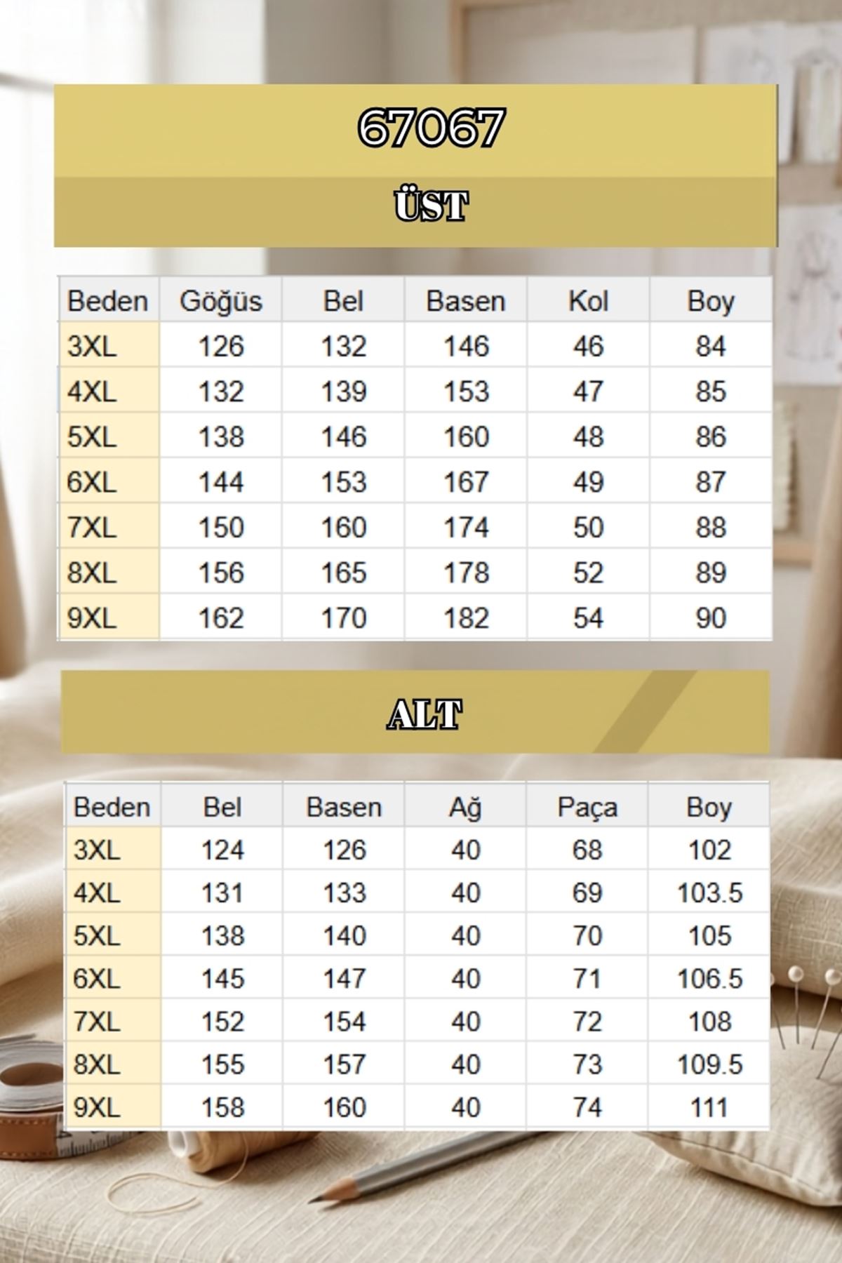 67067 Büyük Beden Tişört Pantolonlu Modal Takım - Siyah