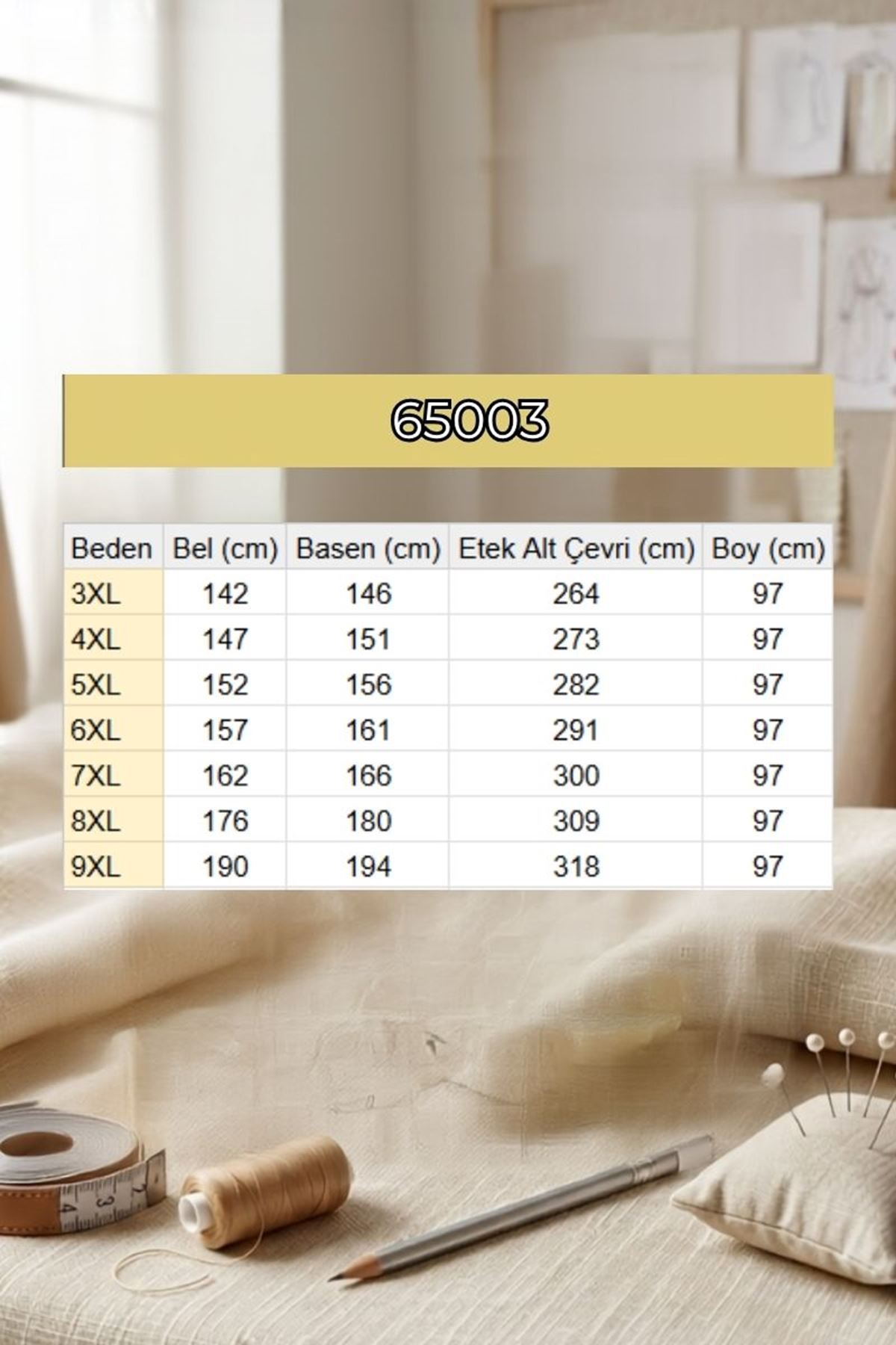 65003 Büyük Beden Beli Lastikli Modal Etek - Siyah
