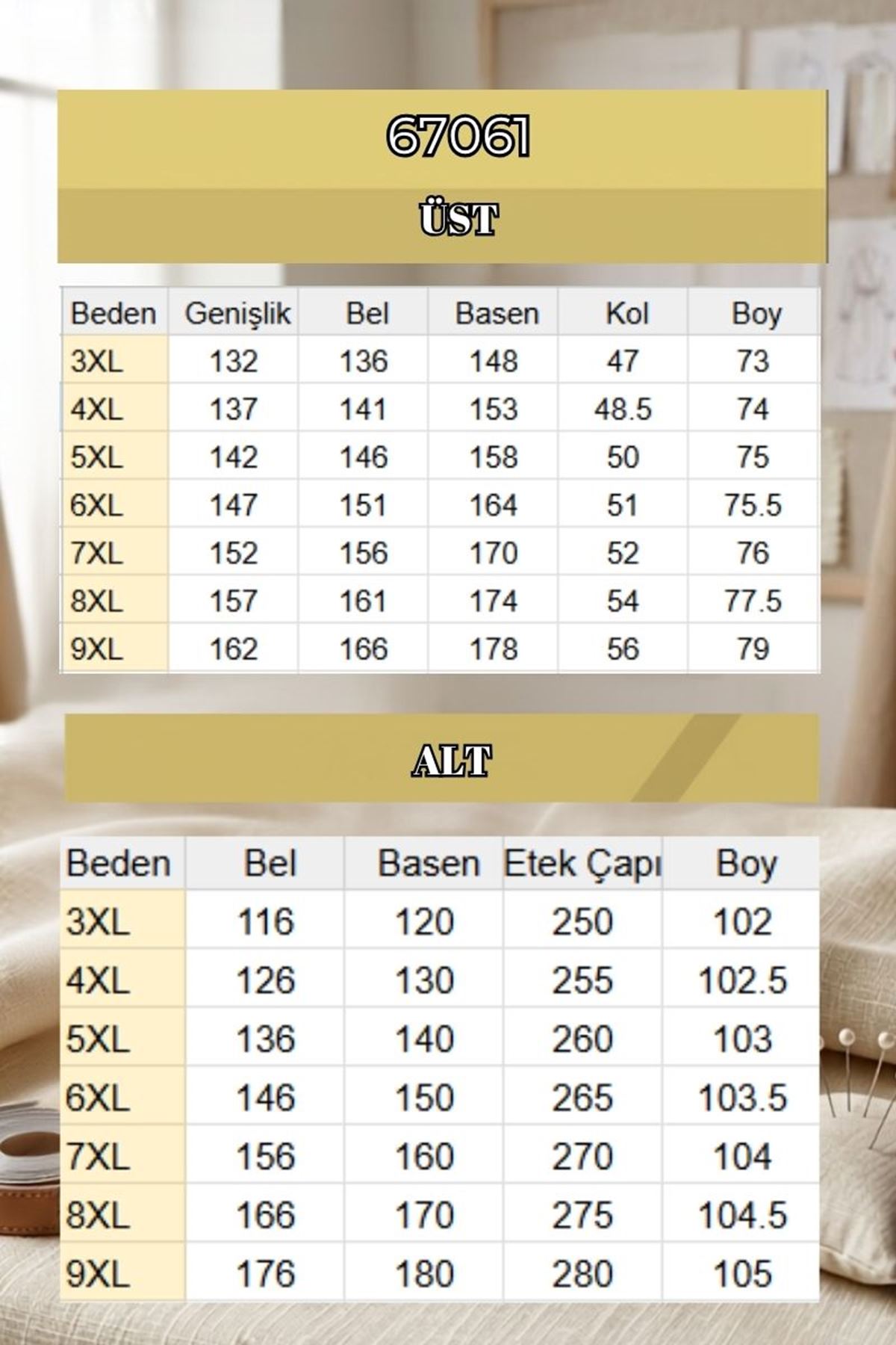 67061 Büyük Beden Etek -Gömlek Melanj Takım - Taba