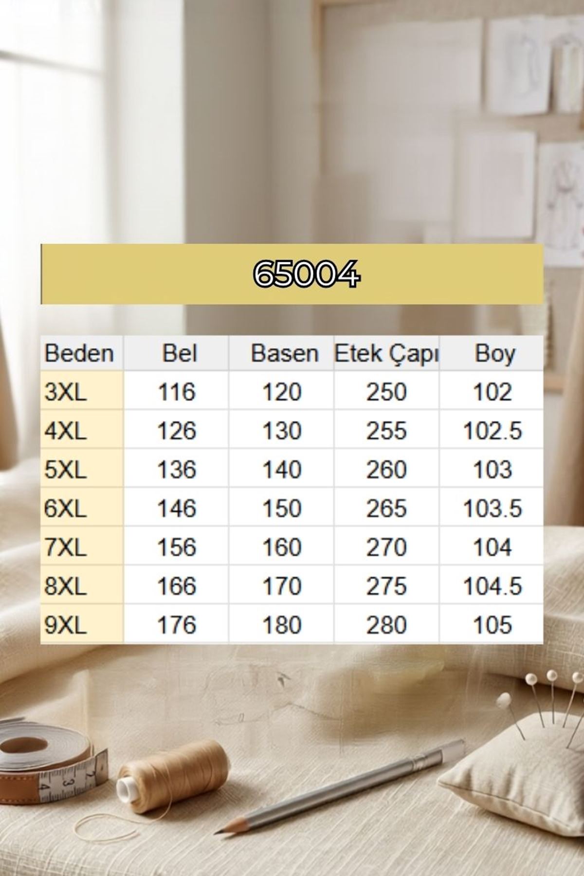 65004 Büyük Beden Kendinden Kemerli Düğmeli Melanj Etek - Taba