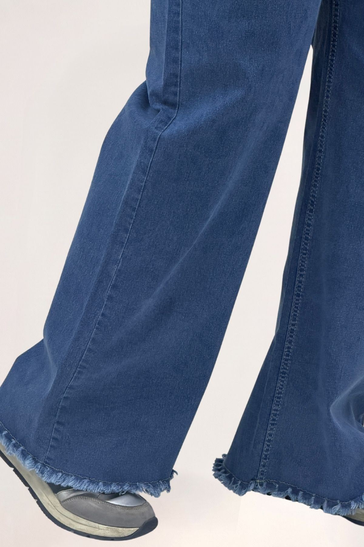 5051P Paçası Püskül Detaylı Kot Pantolon - Mavi