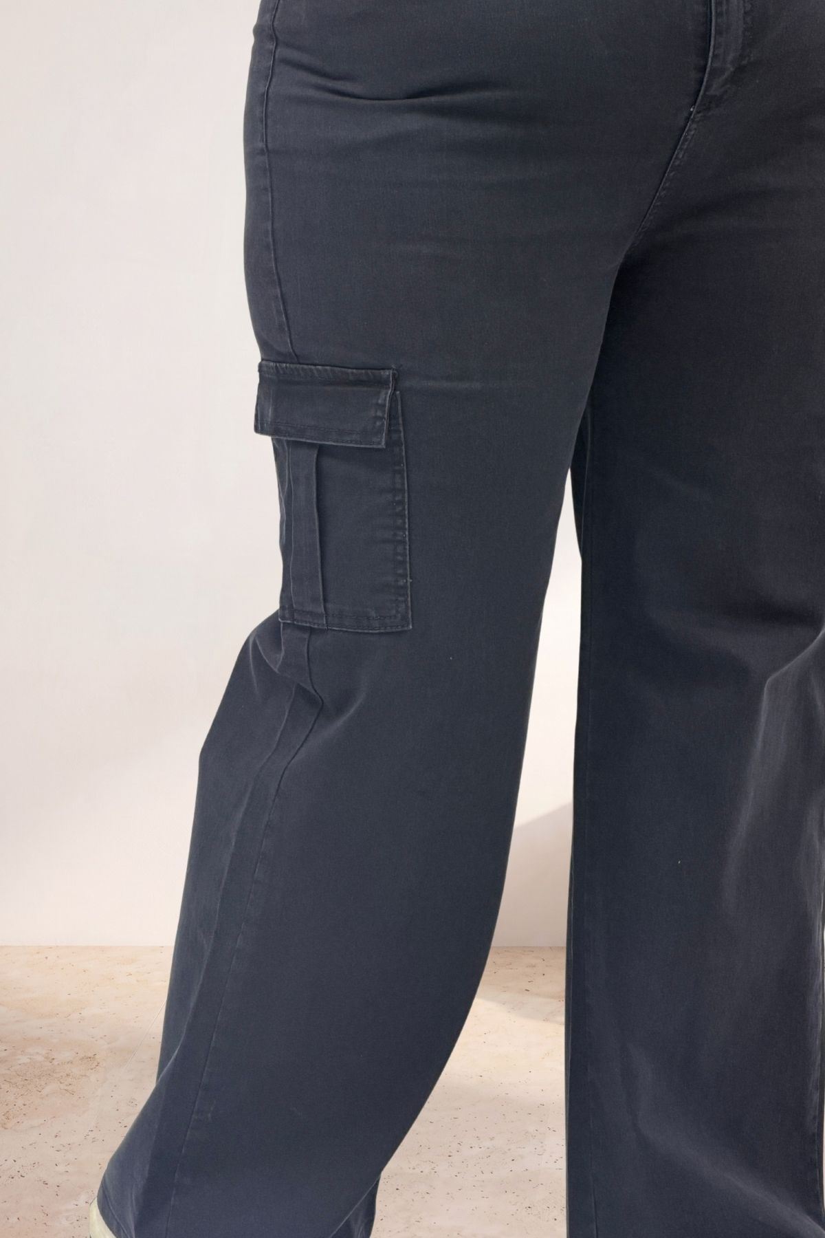 5067 Kargo Cep Detaylı Kot Pantolon - Füme
