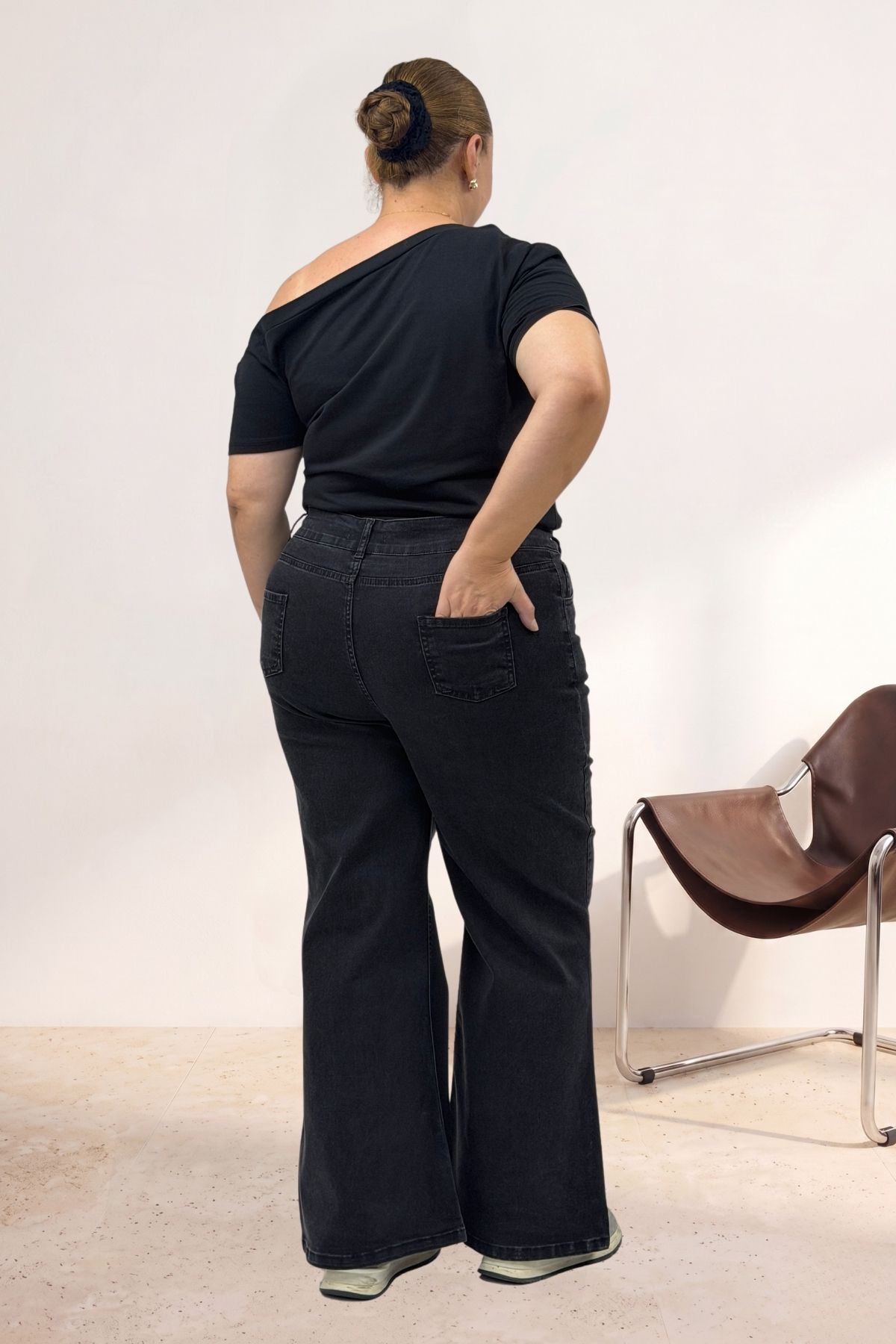 5061 Dikiş Detaylı Kot Pantolon - Siyah