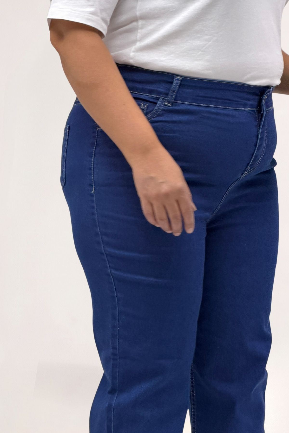 5053S Boru Paça Kot Pantolon - Mavi