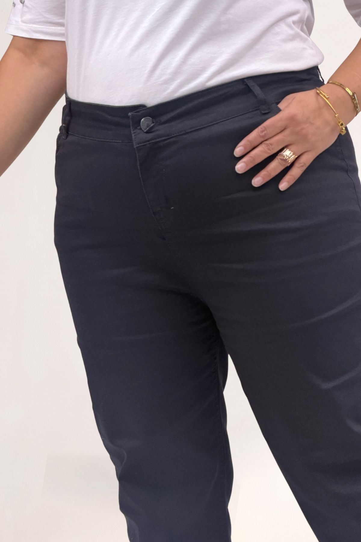 5053S Boru Paça Kot Pantolon - Siyah