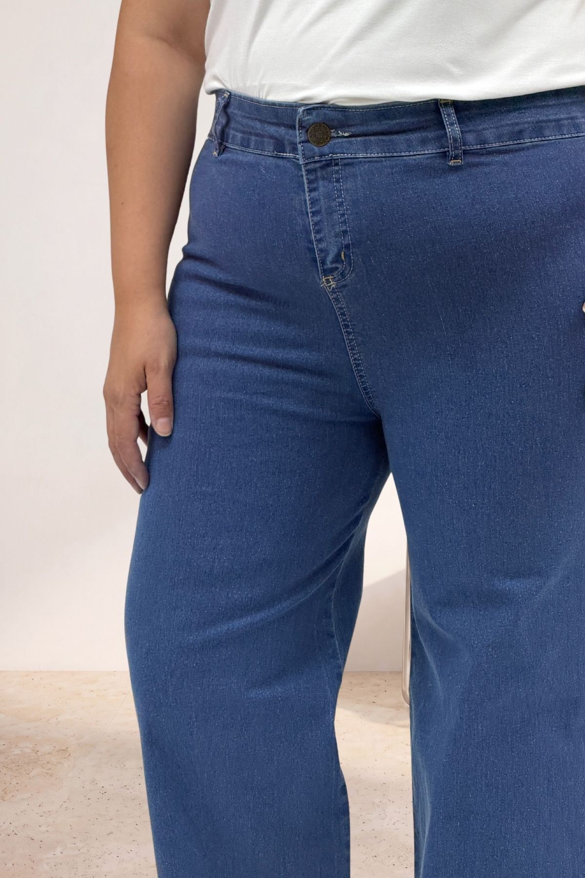 5065 Cepsiz Borupaça Kot Pantolon - Mavi