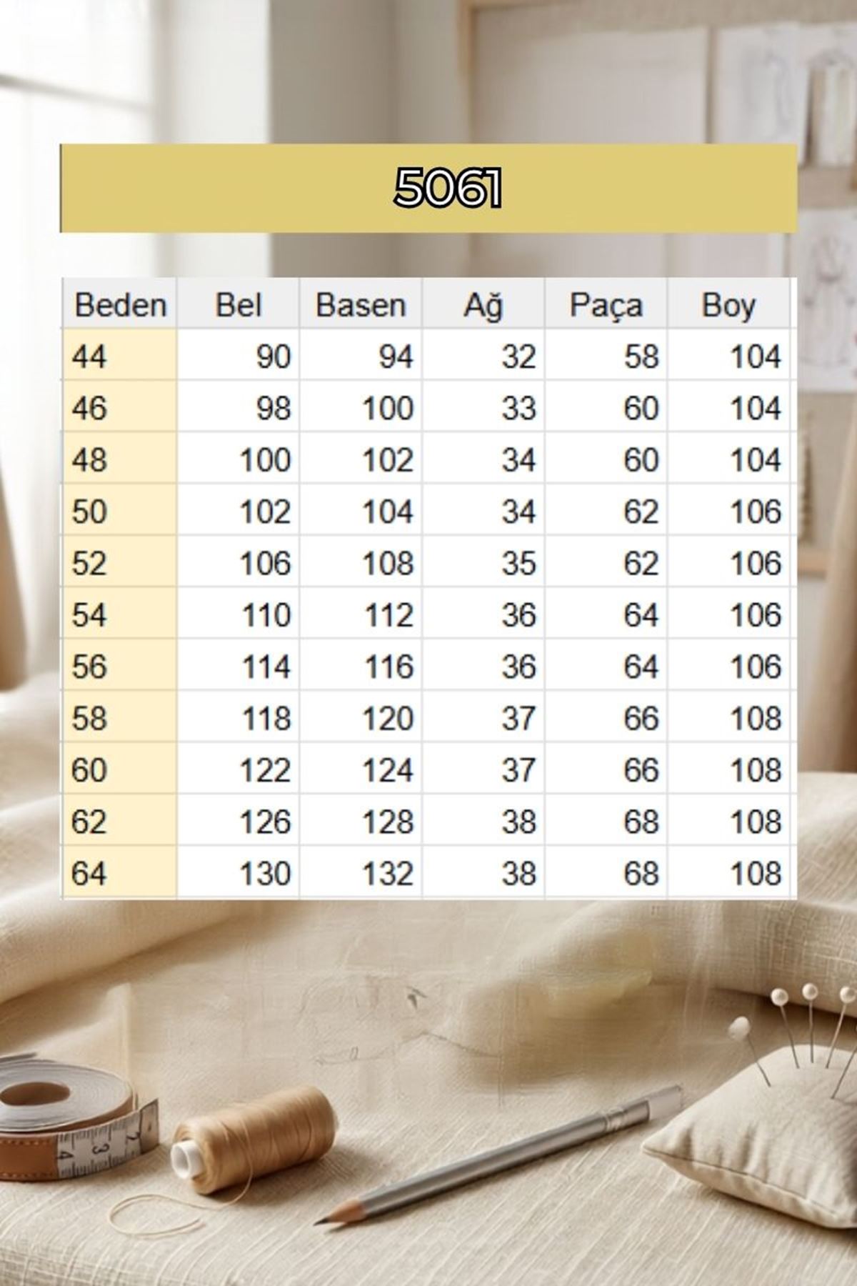 5061 Dikiş Detaylı Kot Pantolon - Mavi