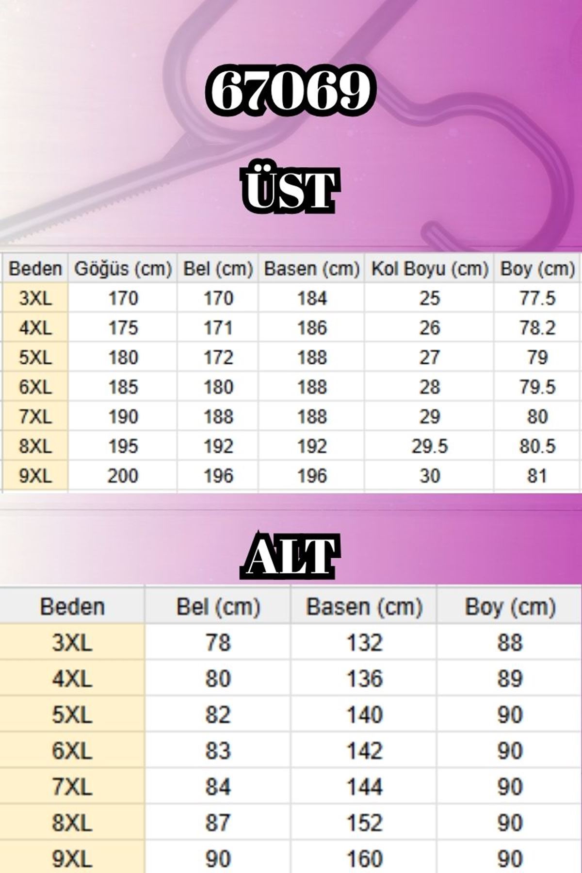 67069 Büyük Beden Düşük Kol  Modal Pantolonlu Takım - Kahve