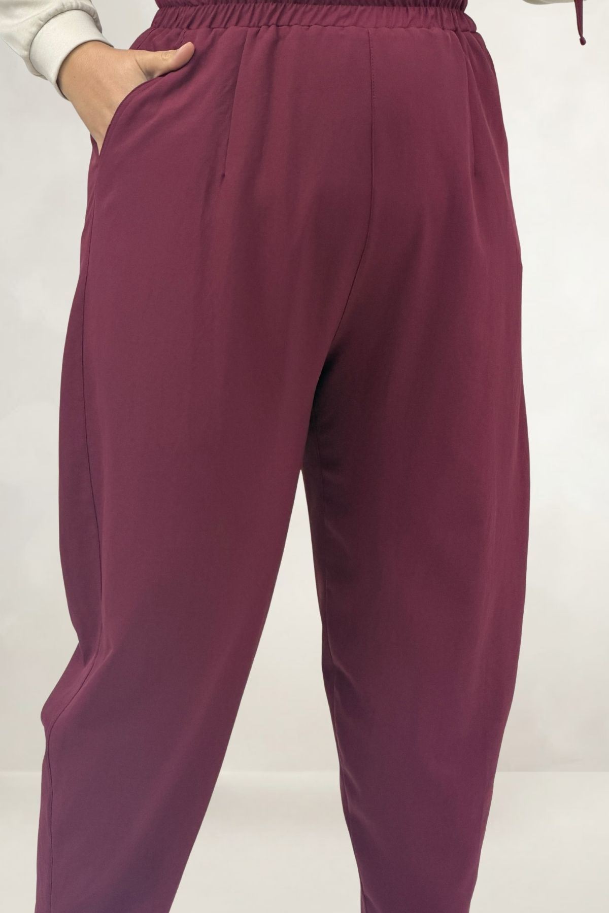 67057 Büyük Beden Yelek-Pantolon Nora Takım - Bordo