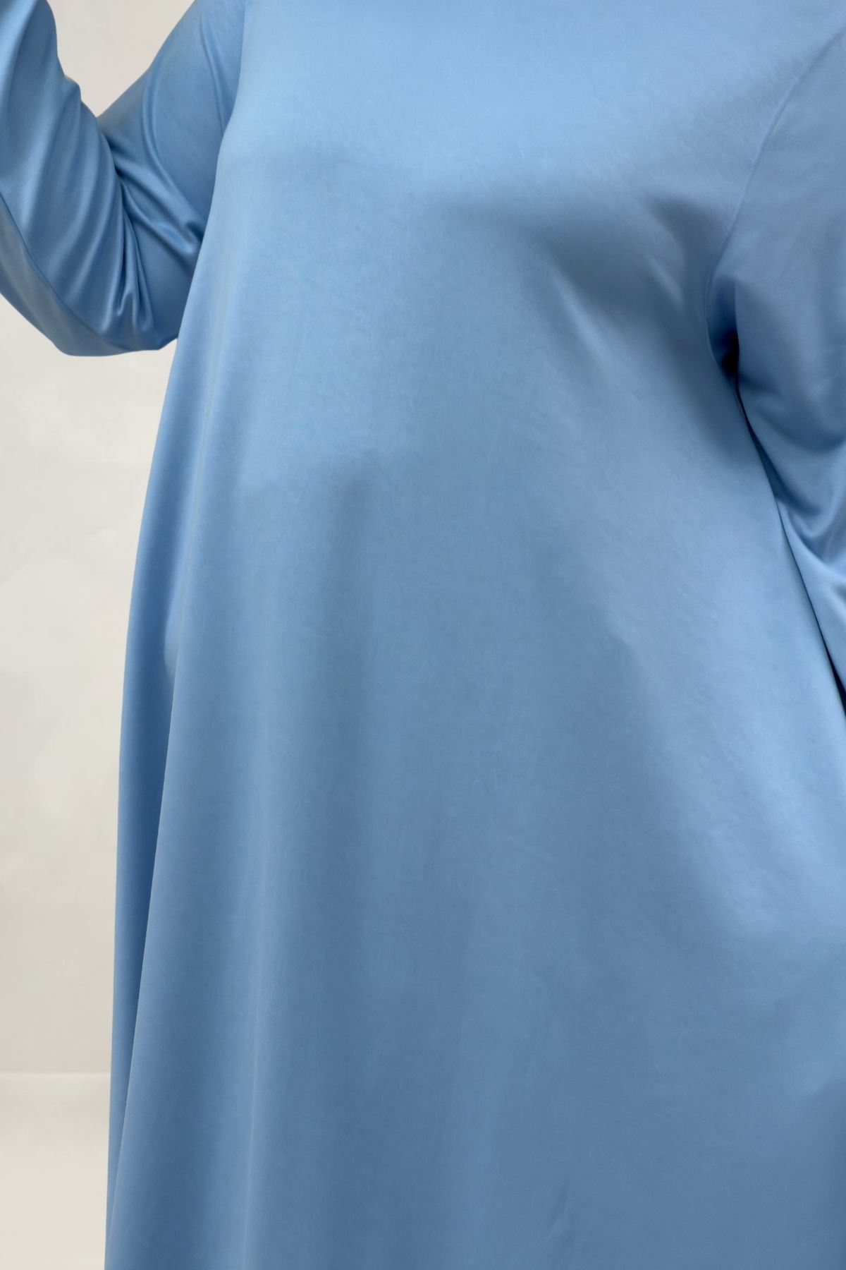 68090  Büyük Beden Modal Mevlana Tunik - Bebe Mavi