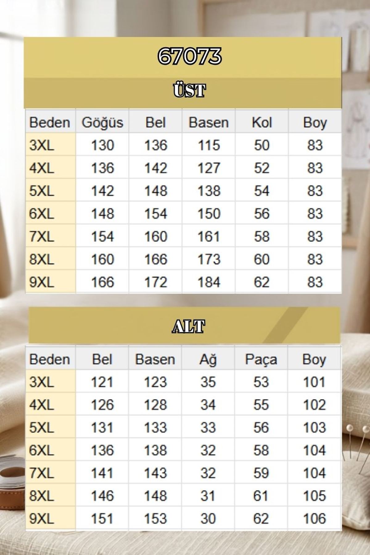 67073 Büyük Beden Kıstırma Biyeli Modal Pantolonlu Takım - Siyah
