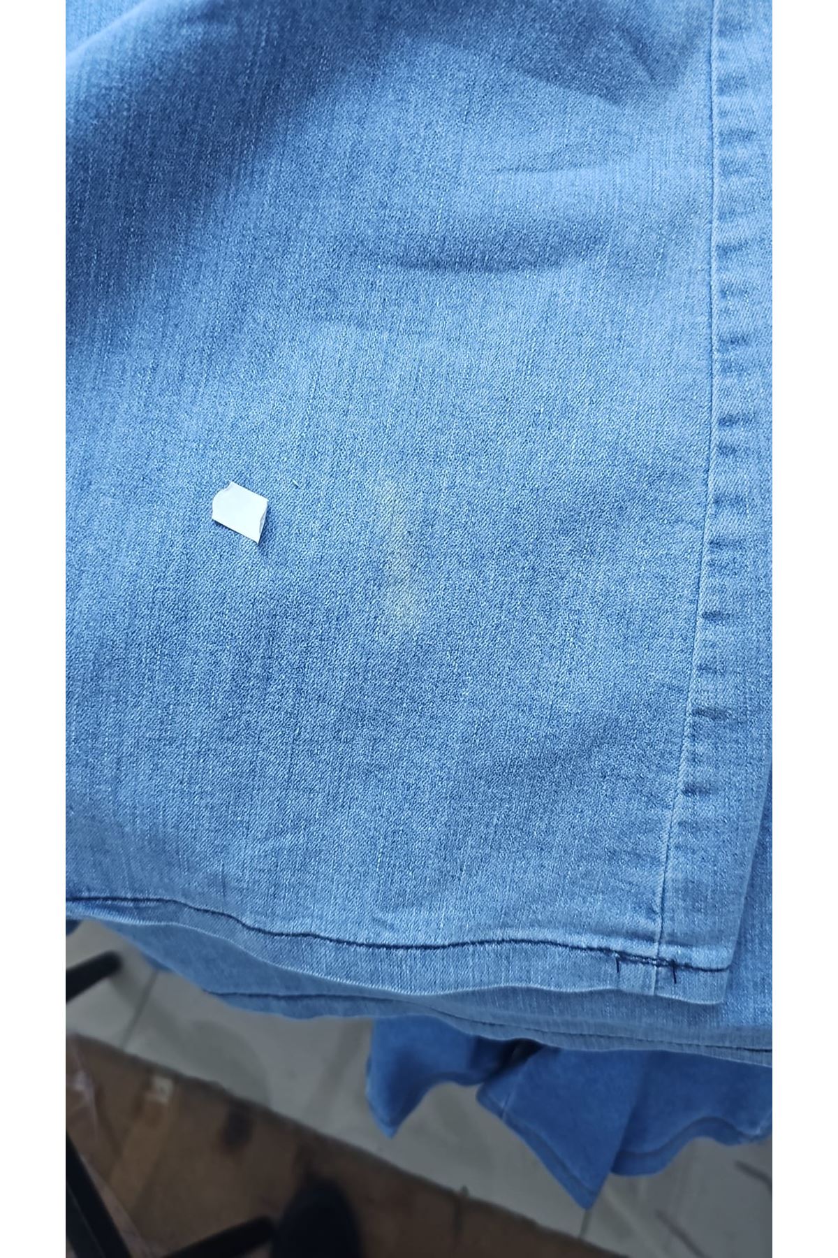 D-2057S Cepte İşleme Detaylı Kot Etek - Buz Mavi