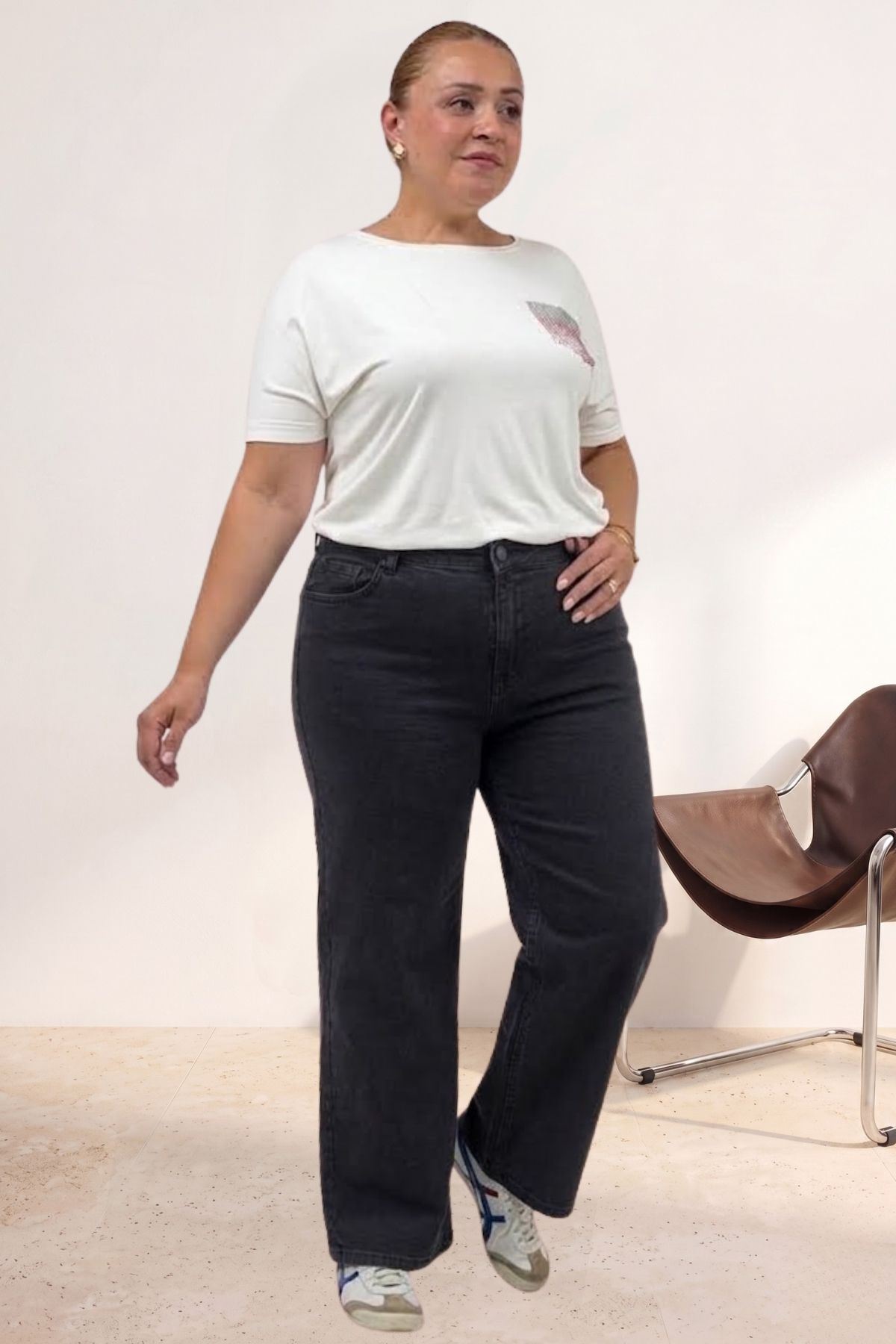 5065 Cepsiz Borupaça Kot Pantolon - Füme