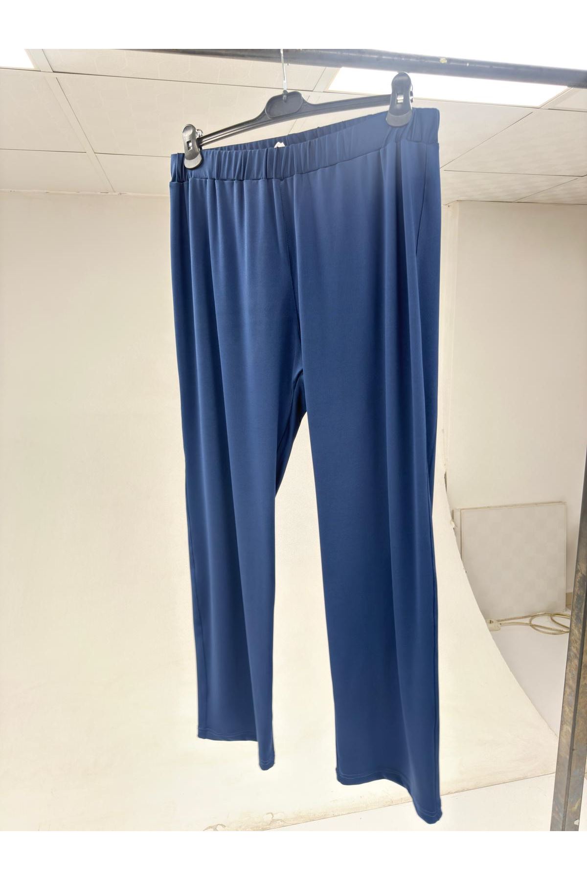 T-59203 Büyük Beden Beli Lastikli Pantolon - İndigo