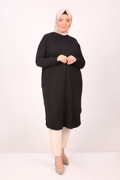 8180 تونيك بأزرار مقاس كبير -  لون القهوة 