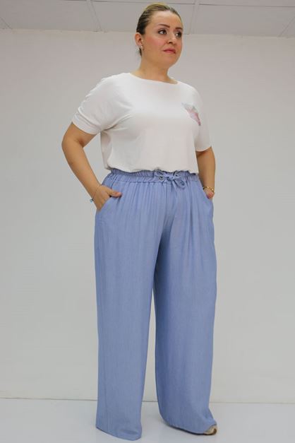 59006 Büyük Beden Bolpaça Xons Pantolon - Mavi