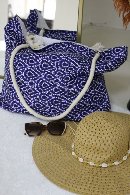 101 Beach Bag - Fuchsia Leafy