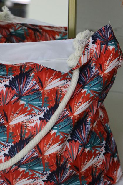 101 Beach Bag - Fuchsia Leafy