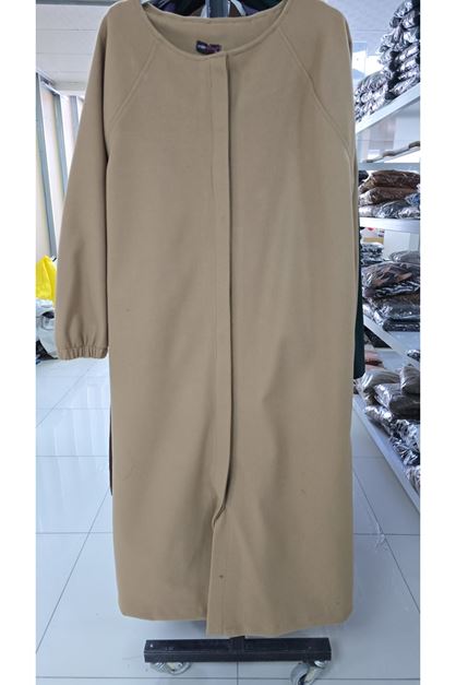 T-43088 Büyük Beden Kaban-Vizon  