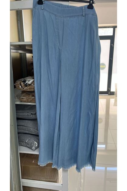 T-59003 Büyük Beden Liyosel Pantalon  - Mavi
