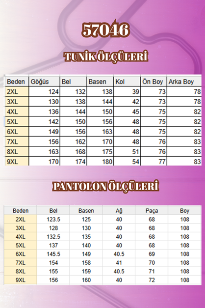 57046 Büyük Beden Eteği Oval Kesim Modal Pantolonlu Takım - Bej