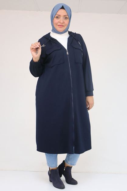 43036 Büyük Beden Zincir Kordonlu Oysho Kap - Siyah