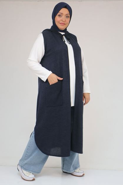 54014 Büyük Beden Waterport Biyeli Mir Yelek - Lacivert