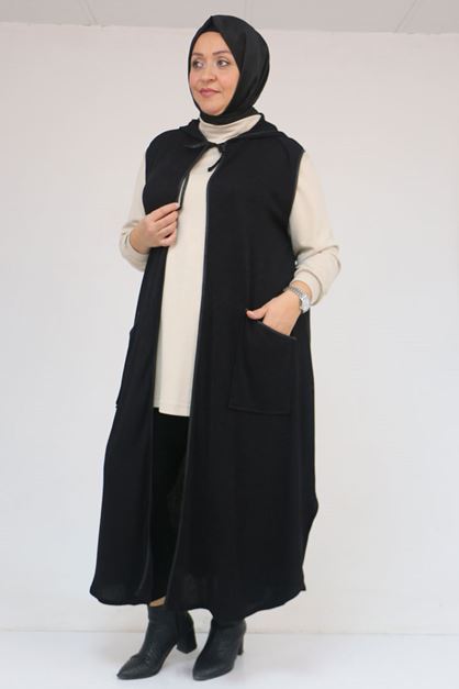 54014 Büyük Beden Waterport Biyeli Mir Yelek - Siyah