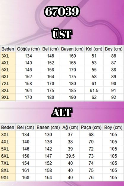 67039 Büyük Beden Yarım Patlı Sıfır Yaka Müslin Pantolonlu Takım - Bisküvi