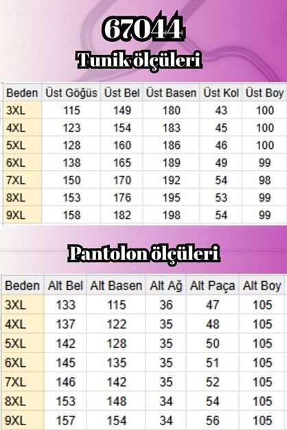 67044 Büyük Beden Asimetrik Kesim Pantolonlu Müslin Takım - Bej