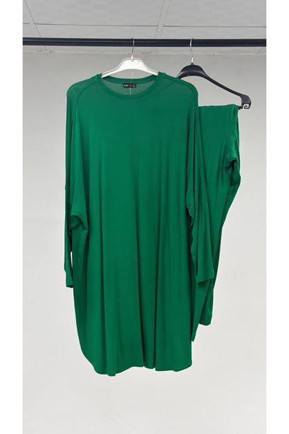 7111 طقم تونيك وجاكيت مقاس كبير - كحلي 