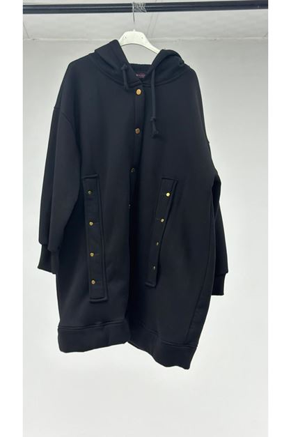 T-1104 Büyük Beden Modal Kap - Siyah 