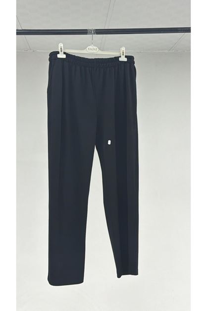 D-47056 Büyük Beden Garnili  Pantolon - Siyah