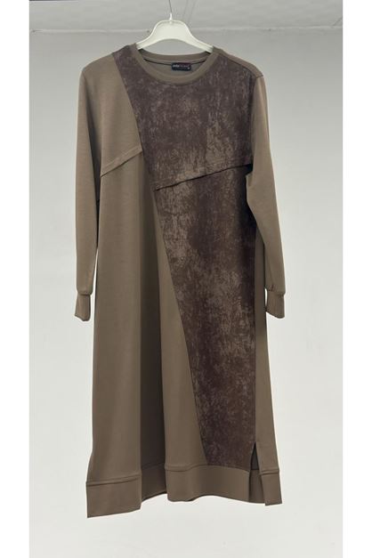 T-1108 Büyük Beden Modal Kap -  Kahve